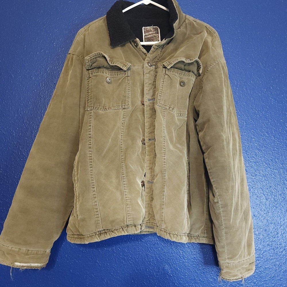 Pineapple Connection Sherpa Lined Jacket - L - Olive Green - 67225